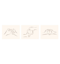 Minimalistic Hands Gesture Set Frame From Fingers