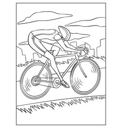 Road Bicycle Racing Coloring Page For Kids