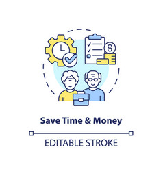 2d Customizable Save Time And Money Line Icon