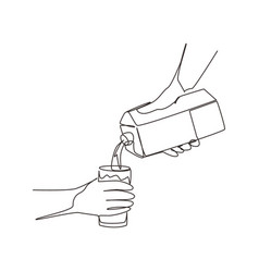 Continuous One Line Drawing Hand Holding Carton