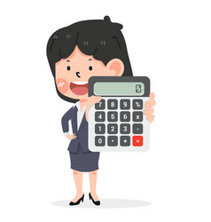 Cute Female Entrepreneur With Calculator