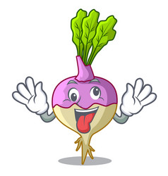 Crazy Raw Rutabaga Root Isolated On Mascot