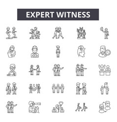 Expert Witness Line Icons Signs Set