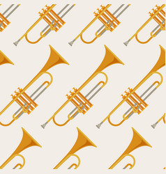 Golden Trumpets Seamless Pattern Musical Theme