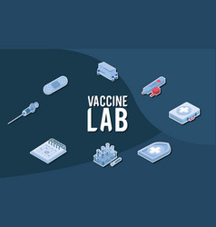 Vaccine Lab Isometric Lettering