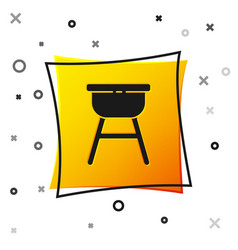 Black Barbecue Grill Icon Isolated On White