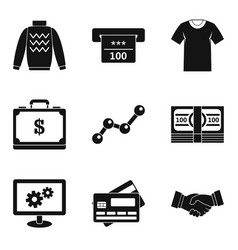 Cash Donation Icons Set Simple Style