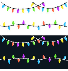 Christmas Lights Set Lightbulb Glowing Garland