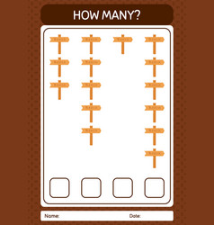 How Many Counting Game With Sign Board Worksheet