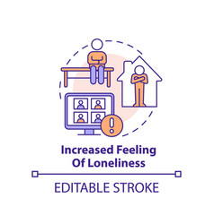 Increased Feeling Of Loneliness Concept Icon