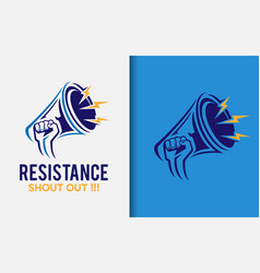 Resistance Shout Out Logo Design Megaphone