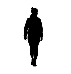 Woman Walking Forward Isolated Silhouette