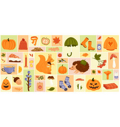 Autumn Season Square Collage Set