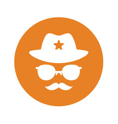 Cholo Man Person Icon Orange Color Eps