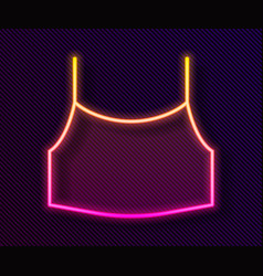 Glowing Neon Line Female Crop Top Icon Isolated