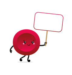 Red Blood Cell Character Holding Card