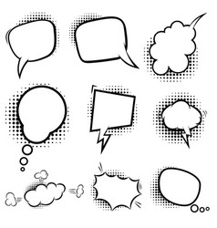 Set of empty comic style speech bubbles design Vector Image