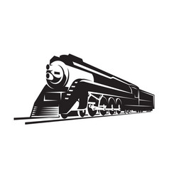 Template with a locomotive vintage train Vector Image