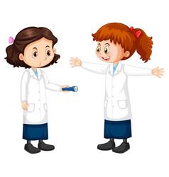 Two Scientist Girls Cartoon Character Talking