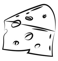 Cheese Drawing On White Background