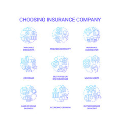 Choosing Insurance Company Blue Gradient Concept