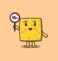 Cute Cartoon Cheese Holding 18 Sign Board