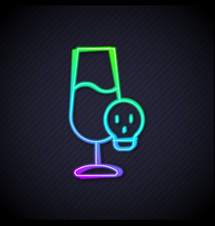 Glowing Neon Line Poisoned Alcohol Icon Isolated