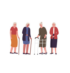 Group Of Grandmother Cartoon Characters Set