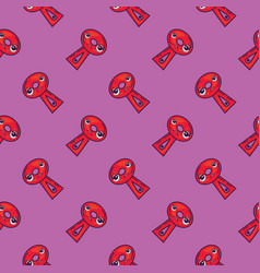 Red Key Hole Seamless Pattern On Purple Background