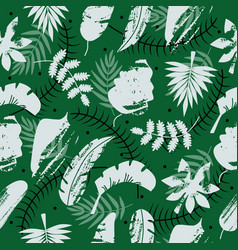 Tropical Leaves Silhouettes Seamless Pattern