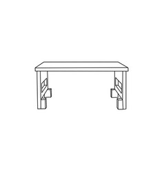 Folding Table Minimalist Furniture Line Art