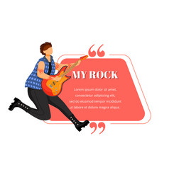 Rock Guitarist Flat Color Jumping Guitar Player