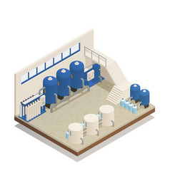 Water Cleaning Facility Isometric Composition