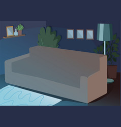 Couch For Movie Night Flat Color Sofa In Dark