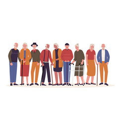 Group Of Grandparents Cartoon Characters Set