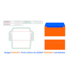 Horizontal Budget Envelope Dieline And 3d File