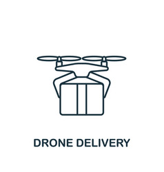 Drone Delivery Icon Line Simple Icon