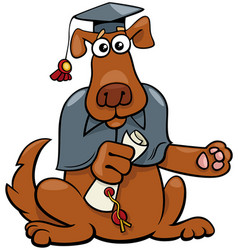 Cartoon Funny Graduate Dog Animal Character