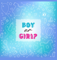 Gender Reveal Party Boy Or Girl Blue Square