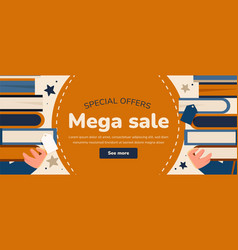 All Books Clearance Sale Banner Template Flat