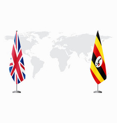 United Kingdom And Uganda Flags For Official