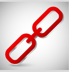 Chain Link Icon Single Red Link Isolated