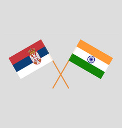 Crossed Flags Of Serbia And India