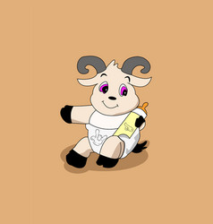 Cute Cow Sitting Cartoon