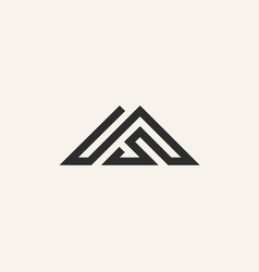 Mountain N S Monogram Line Logo Design