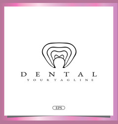 Outline Dental Logo Premium Elegant Template Eps