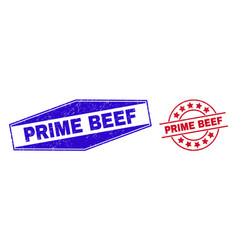 Prime Beef Grunge Stamp Seals In Circle