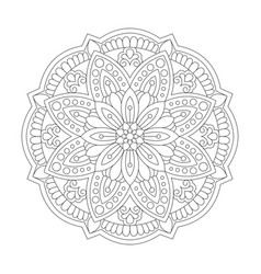 Circle Flower Of Mandala With Floral Ornament