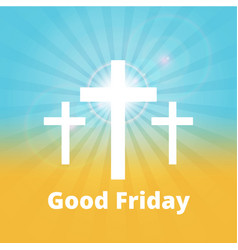 Good Friday Background With White Cross And Sun