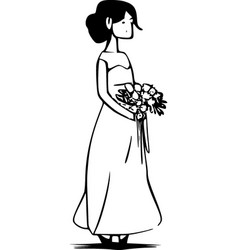 Bridesmaid - Black And White Isolated Icon